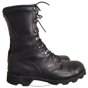 Ro Search 6.5 W Vintage Black Leather Lace Up Combat Boots Military Mens Biker